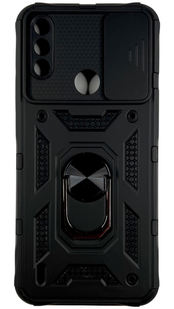 PC + TPU чехол Camshield armor для Motorola E7 Power (на мото е7 павер) черный 85868 фото