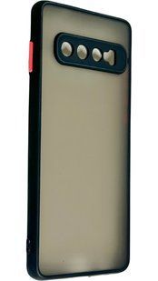 TPU чехол накладка Matte Color Case для Samsung Galaxy S10 Plus черный 092237 фото