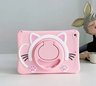 Чохол Happy Case на планшет iPad 10.9" 2022 (10th Gen) / Cat pink (з ремінцем) 099491 фото