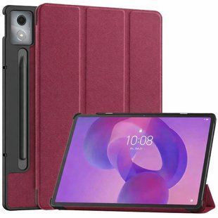 Шкіряний чохол книжка Crazy Horse на планшет Lenovo Idea Tab Pro (12.7") / бордовий 101309 фото