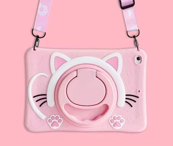 Чохол Happy Case на планшет iPad 10.9" 2022 (10th Gen) / Cat pink (з ремінцем) 099491 фото