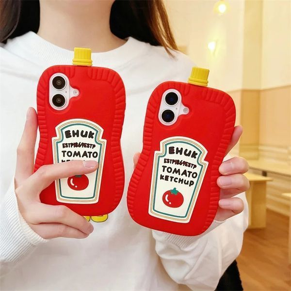 Силіконовий 3D чохол Tomato Ketchup для iPhone 15 Pro Max / червоний 099454 фото