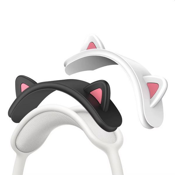 Силіконова захисна накладка Cat на навушники AirPods Max / чорний 098849 фото