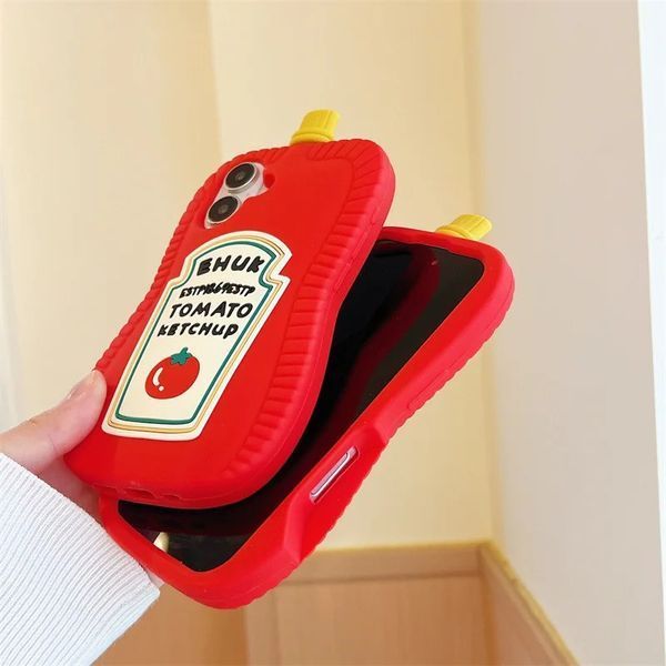 Силіконовий 3D чохол Tomato Ketchup для iPhone 15 Pro Max / червоний 099454 фото