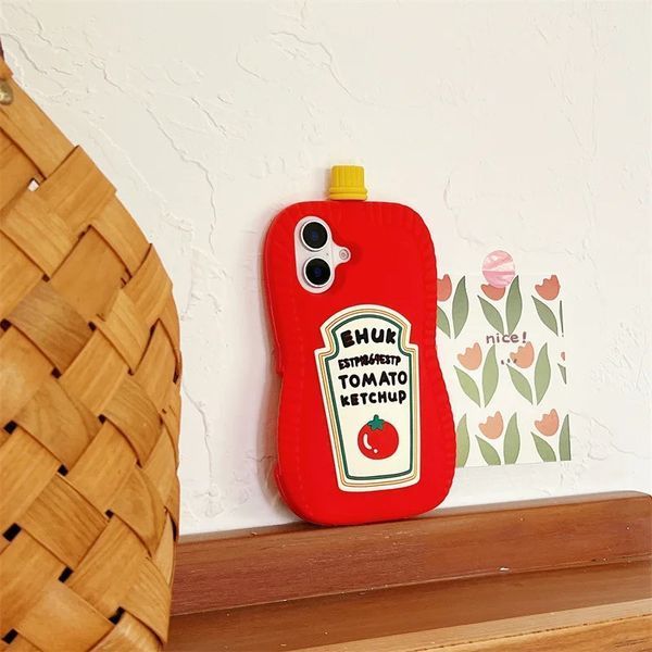 Силіконовий 3D чохол Tomato Ketchup для iPhone 15 Pro Max / червоний 099454 фото
