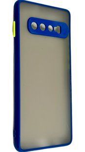 TPU чехол накладка Matte Color Case для Samsung Galaxy S10 Plus синий 092238 фото