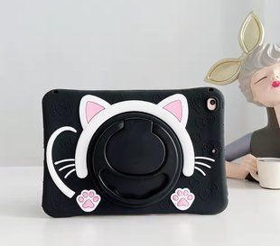 Чохол Happy Case на планшет iPad 10.9" 2022 (10th Gen) / Cat black (з ремінцем) 099492 фото