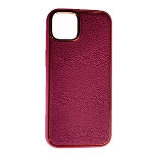 TPU чохол Leather New на iPhone 14 Plus (на айфон 14 плюс) бордовий 086710 фото
