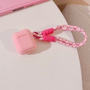 Силіконовий чохол зі шнурком для AirPods 4/ світло-рожевий 098835 фото
