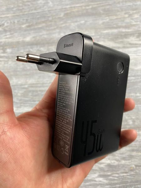 Мережевий зарядний пристрій + Power Bank Baseus GaN Charger 10000 мА&middot;год чорний 82558 фото