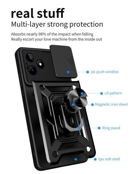 PC + TPU чохол Camshield Armor для Realme Note 50 / синій 097672 фото