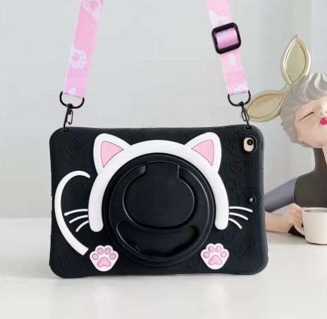 Чохол Happy Case на планшет iPad 10.9" 2022 (10th Gen) / Cat black (з ремінцем) 099492 фото