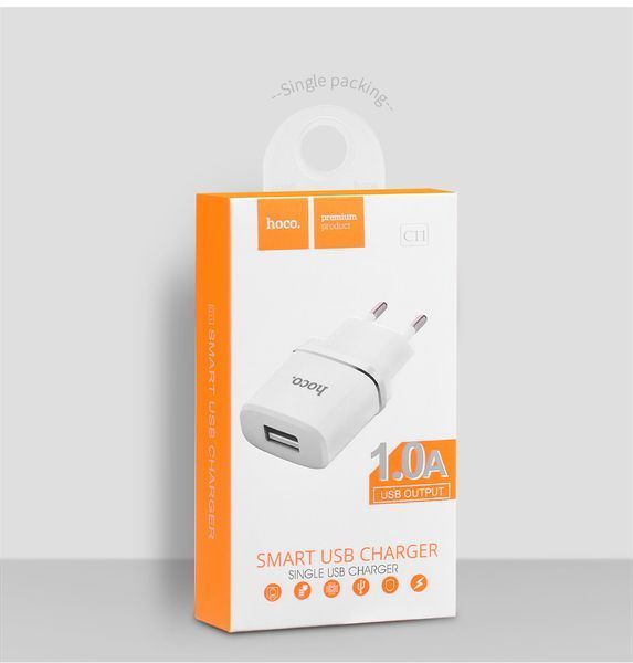 Мережеве ЗУ HOCO C11 Smart 1A 1USB 50986 фото