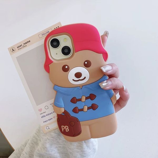Силиконовый 3D чехол Paddington bear для iPhone 15 Pro Max 099455 фото