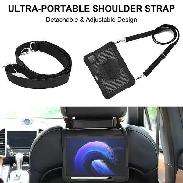 PC + TPU чехол Carbon Armor Cover Tablet на Xiaomi Pad 7 (11.2") / черный 099536 фото