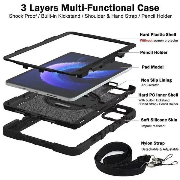 PC + TPU чехол Carbon Armor Cover Tablet на Xiaomi Pad 7 (11.2") / черный 099536 фото