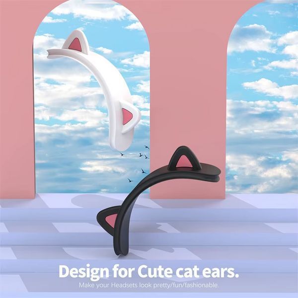Силіконова захисна накладка Cat на навушники AirPods Max / білий 098850 фото