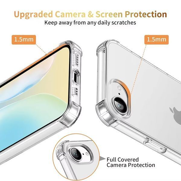 Противоударный силиконовый чехол WXD для iPhone 16e / прозрачный 098866 фото