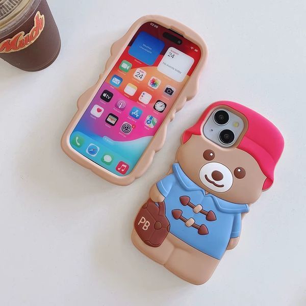 Силиконовый 3D чехол Paddington bear для iPhone 15 Pro Max 099455 фото
