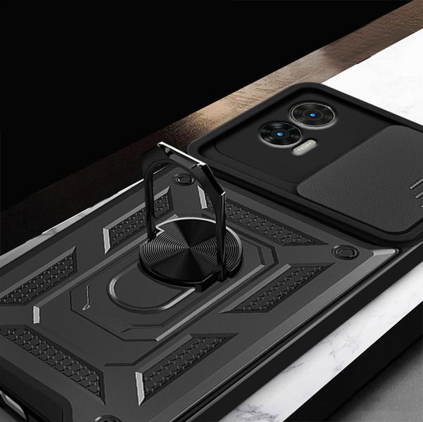 PC + TPU чохол Camshield armor для Motorola Edge 30 Neo / сріблястий 089378 фото