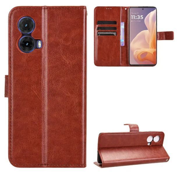 Чехол книжка Book case для Motorola Edge 50 Fusion / коричневый 201774 фото