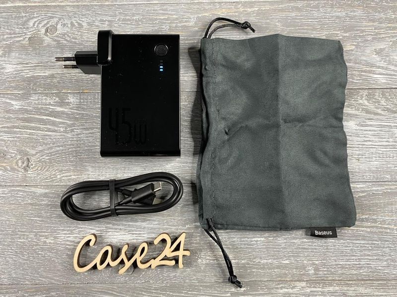 Мережевий зарядний пристрій + Power Bank Baseus GaN Charger 10000 мА&middot;год чорний 82558 фото