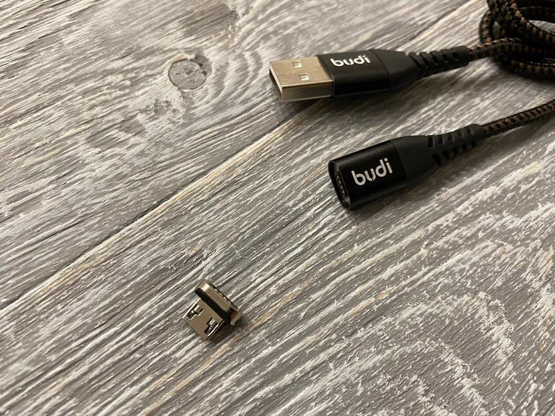 Магнітний кабель Budi на Micro-usb (2.4 A) 1m 81567 фото