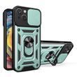 PC + TPU чехол Camshield armor для iPhone 15 Plus / зеленый
