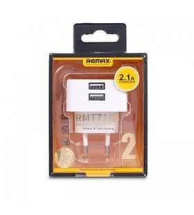 Мережеве ЗУ Remax на 2 USB (USB, 2,1 A) 20-006 фото