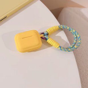 Силіконовий чохол зі шнурком для AirPods 4/жовтий 098836 фото