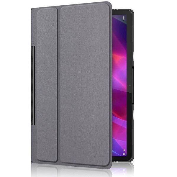 Кожаный чехол книжка Crazy Horse для Lenovo Yoga Tab 11 серый 093957 фото