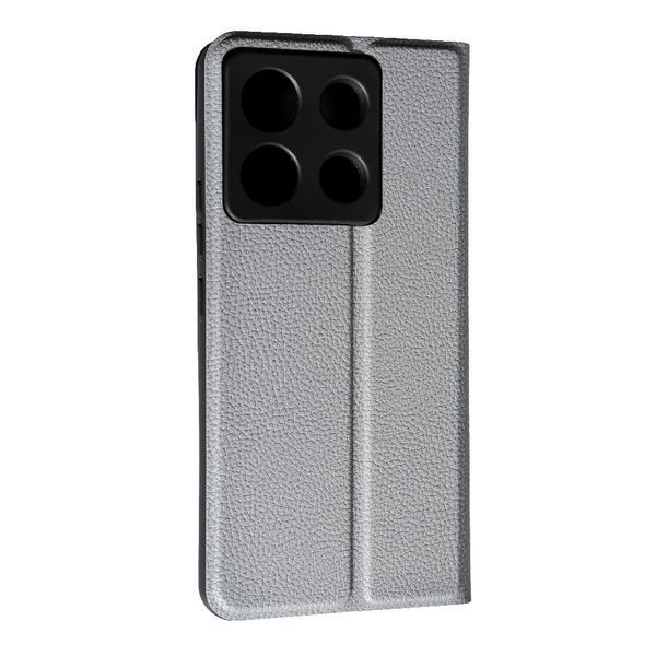 Шкіряний чохол книжка Fibra case на Xiaomi Redmi Note 13 Pro (5G) / сірий 095870 фото