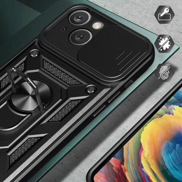 PC + TPU чехол Camshield armor для iPhone 15 Plus / зеленый 093640 фото