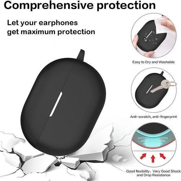 Силіконовий чохол із карабіном для Huawei FreeBuds Pro 2 червоний 90677 фото