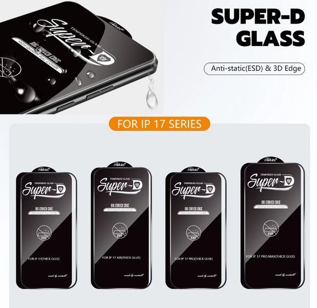 Захисне скло MIETUBL ESD для iPhone 17 Pro Max / чорне 203757 фото