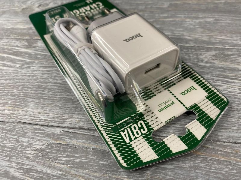 СЗП Hoco C81A з кабелем Type-C (1USB, 2.1А) 1 м 82652 фото