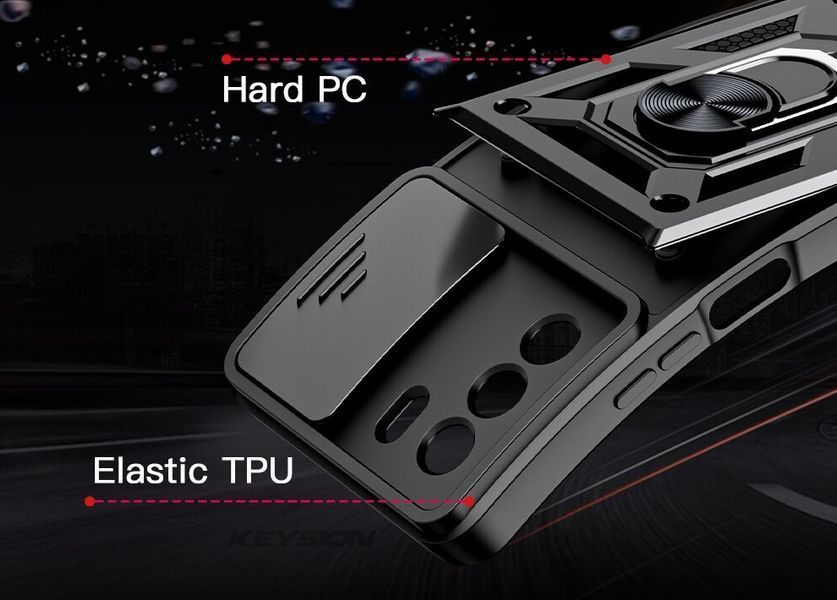 PC + TPU чехол Camshield Armor для Infinix Zero 5G / черный 089228 фото