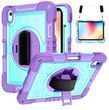 PC + TPU чехол Carbon Armor Cover Tablet на Samsung Galaxy Tab S9 (11") / фиолетовый+бирюзовый 097706 фото