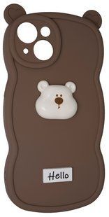 Силіконовий 3D чохол Hello Bear для iPhone 14 / brown 202498 фото