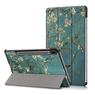 Чехол книжка Crazy Horse для Samsung Galaxy Tab S7 Plus (12.4") T975 / сакура 099511 фото