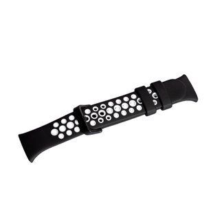 Ремешок браслет Perforation на Xiaomi Mi Smart Band 7 Pro Black and White 91033 фото