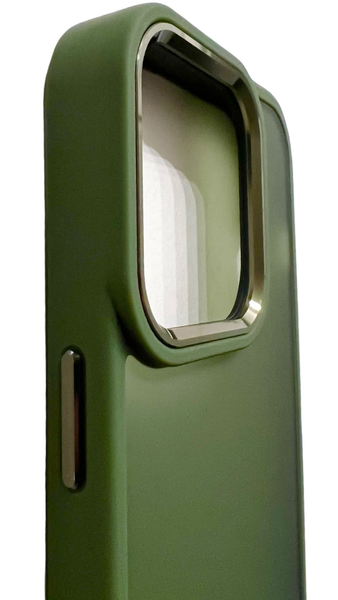 TPU чохол Metal Bezel на iPhone 14 Pro (на айфон 14 про) хакі 086454 фото