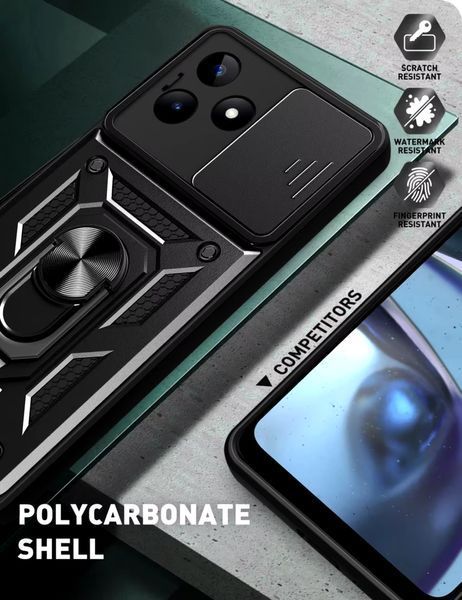 PC + TPU чехол Camshield Armor для Realme Note 50 / черный 097674 фото