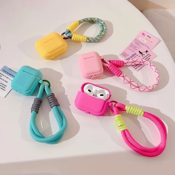 Силіконовий чохол зі шнурком для AirPods 4/бірюзовий 098837 фото