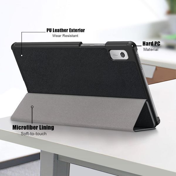 Шкіряний чохол-книжка Crazy Horse для Lenovo Tab M9 (9") / чорний 090628 фото