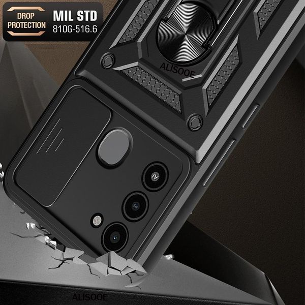 PC + TPU чехол Camshield Armor для Tecno Spark 8C / синий 093612 фото