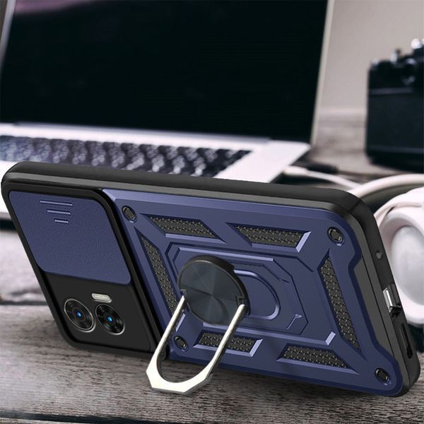 PC + TPU чохол Camshield armor для Motorola Edge 30 Neo / синій 089380 фото