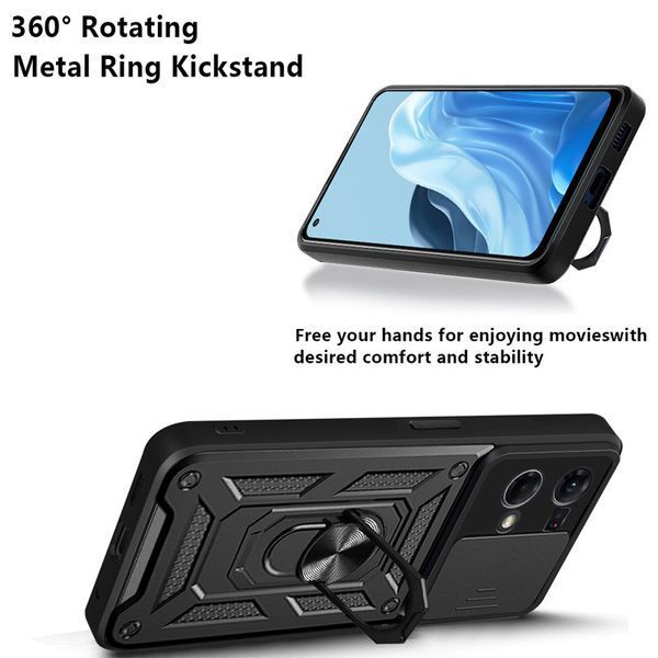 PC + TPU чохол Camshield armor для Oppo Reno 7 / чорний 089430 фото
