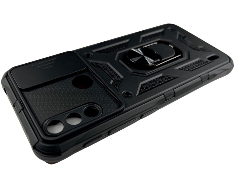 PC + TPU чехол Camshield armor для Motorola E7i (на мото е7и) черный 85871 фото