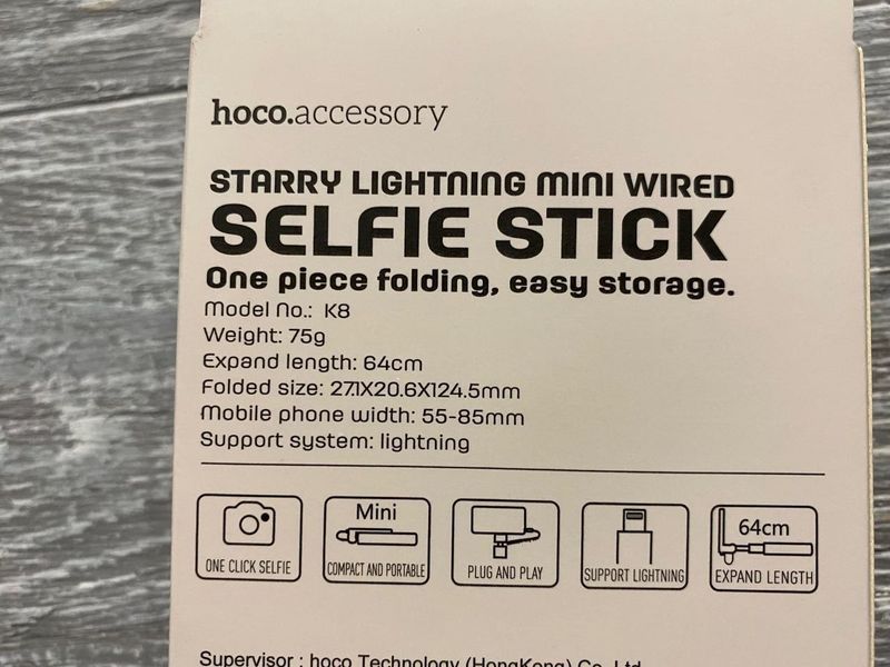 Мини Селфи-палка Hoco K8 на iPhone (64 см) (3 цвета) 54710 фото